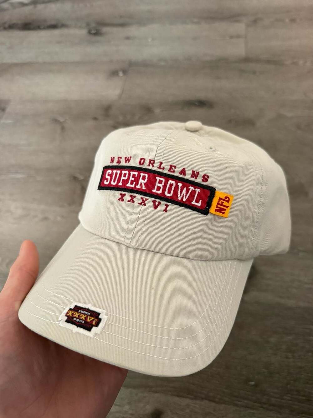 Reebok NFL Super Bowl XXXVI Hat Khaki Cotton NWT